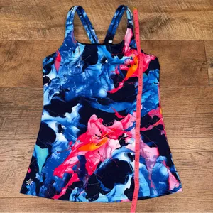 Athleta Blue and Pink Activewear Women's Bra Top thumbnail 7