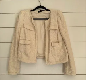Zara cream Boucle Jacket thumbnail 1