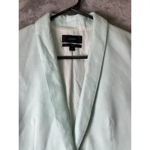 J.Crew Parke Blazer Mint Green Linen Blend Single Button Coastal Preppy Womens 4 thumbnail 2