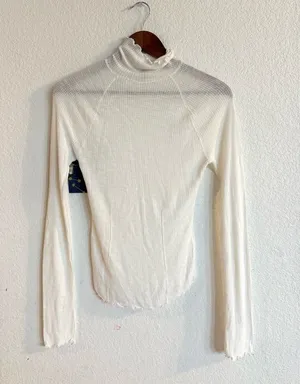 Free People Intimately Womens Shirt White Lightweight Waffle Knit Size XS thumbnail 1