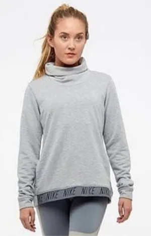 Nike Dry Cowl Funnel Neck Pullover Top Heather Gray Medium thumbnail 1