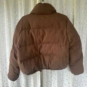SHEIN Drop Shoulder Butterfly Chest Crop Puffer Zip Up High Neck Coat Jacket S thumbnail 8