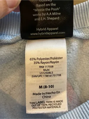 Disney Winnie The Pooh Sweatshirt Med 8-10 Blue Pooh, Tigger, Eeyore, Piglet thumbnail 8
