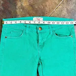 Current/Elliott Green Cuffed Cropped Stretch Jeans 27 thumbnail 3