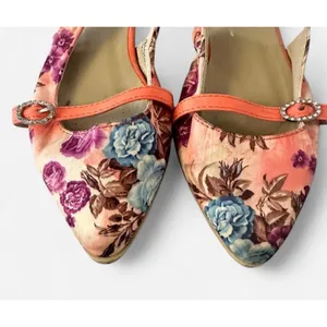 Floral slip on flats size 5.5 Enchanted FairyCore shoes bright whimsy botanical thumbnail 3