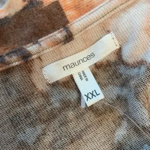 Maurices Womens XXL Brown Tan Tie‎ Dye Open Front Knit Cardigan Sweater Pockets thumbnail 3