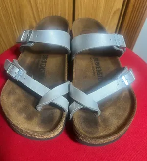 Birkenstock Silver Double-Strap Sandals thumbnail 1