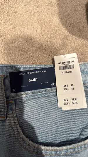 Hollister Ultra High-Rise Jeans Skirt thumbnail 5