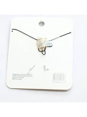 NWT Unique Designs Onyx Crystal Crescent Moon Necklace Black / White 16" + 3.5" thumbnail 2