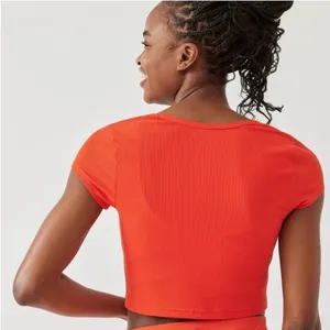 Outdoor Voices Superform Rib Short Sleeve Ladybug Red Cropped T Shirt thumbnail 2