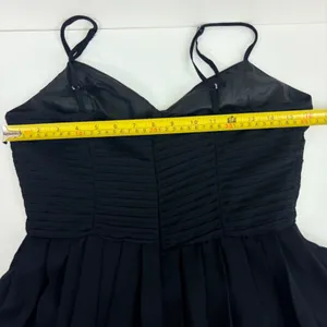 Allie & Rob Women's M Black Midi Dress LBD Cocktail Party Dark Romantic Chic thumbnail 3