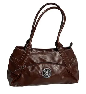 Nine West Women's‎ Brown Leather Shoulder Bag with Zip Closure thumbnail 1