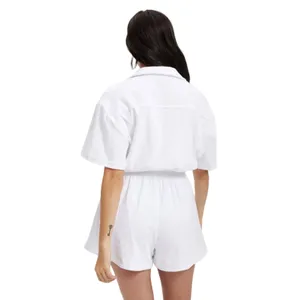 Good American Women's White Terry Mini Short-Sleeve Romper Size 4‎ GSW0230 NWT thumbnail 3