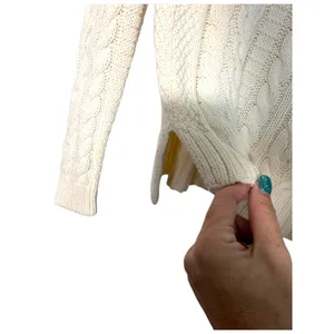 Lauren Ralph Lauren Cotton Cableknit Cream Sweater Women's Size Small thumbnail 4