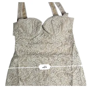 Rumored Loverboy Mini Dress Cream Lace‎ MEDIUM Lacy Feminine Open Back Croquette thumbnail 8