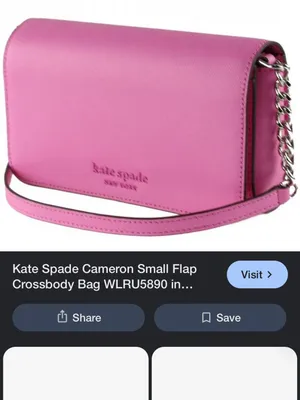 Kate Spade Cameron Small flap crossbody bag with chain strap bright peony pink thumbnail 2
