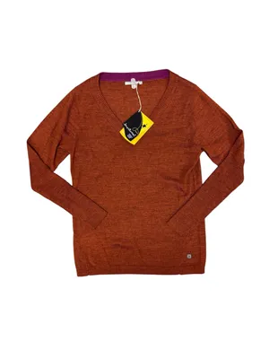 Smartwool Front Range Merino Wool Knit Sweater Cinnamon Heather Large NEW READ thumbnail 2