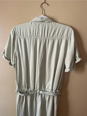 BDG Short-Sleeve Utility Jumpsuit in Light Green thumbnail 9