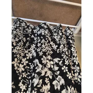 Karl Lagerfeld Paris‎ Women Black White Floral Lace Ruffle Sleeve Dress Size 8 thumbnail 5