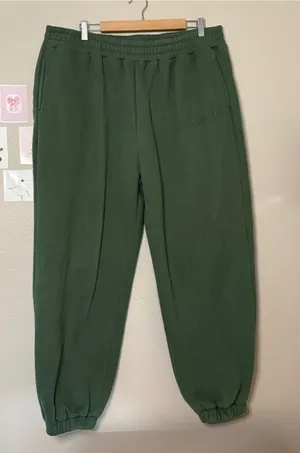 Comfrt comfort Dark Green Fleece Joggers plus size unisex Xl thumbnail 1