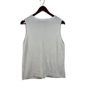 PrettyGarden Knit Sweater Vest S White Gold Button Textured‎ Sleeveless NEW thumbnail 6