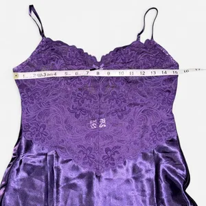 Source Unknown Royal Purple Lace and Satin Sexy Lingerie Mini Slip Dress, Size SMALL thumbnail 3