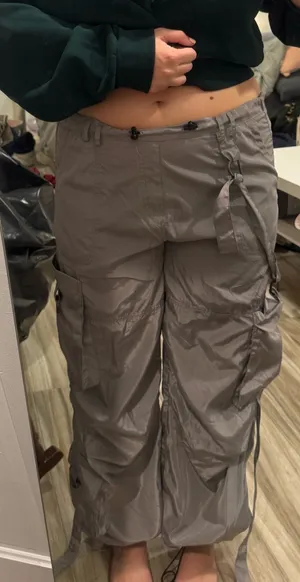 Grey Pants PacSun Cargo Low-Rise thumbnail 1