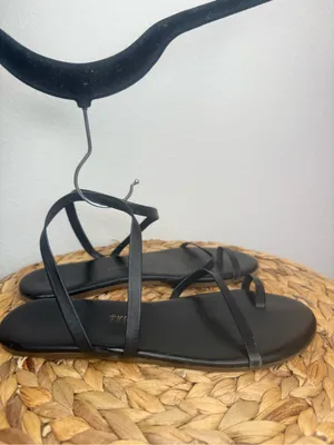 Tkees Sandal Mia Napa Black Leather Strappy Flat Sandals Women's Minimalist thumbnail 2