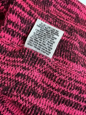 Victoria's Secret PINK black and hot pink marled knit infinity scarf thumbnail 5