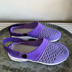 Women's Purple and White Open Heel Strap Mesh Shoe Size 37 aka 7 #260764 thumbnail 2