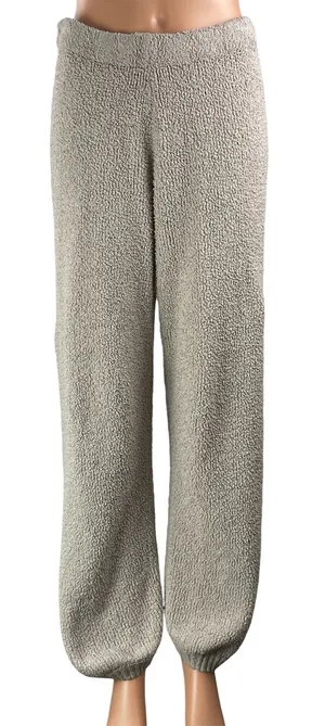 SKIMS Women's Gray High Rise Knit Textured Straight Leg Lounge Trouser Pants S/M thumbnail 1