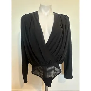 Abercrombie Fitch Black Long Sleeve Bodysuit Small thumbnail 2