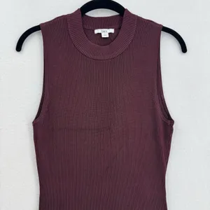 Bar III Ribbed Knit Dress Womens Large Burgundy Open Back Bodycon Midi Maxi Fall thumbnail 3