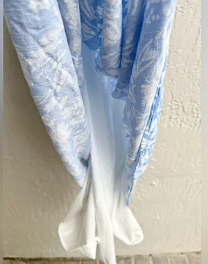 Sugarlips Allegra pattern dress white and blue Medium thumbnail 10