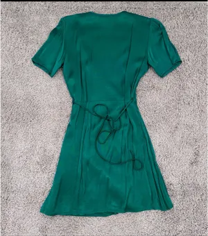 Privacy Please Emerald Green Wrap Mini Dress thumbnail 5