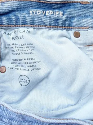 AMERICAN EAGLE Strigid Stovepipe Jeans Light Wash Size 8 X-Short thumbnail 8