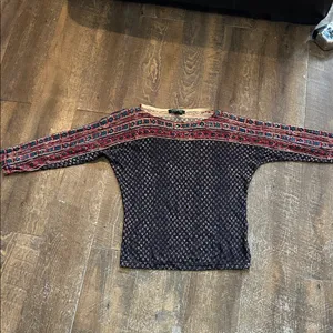 Ralph‎ Lauren Navy and Red Patterned Sweater thumbnail 2