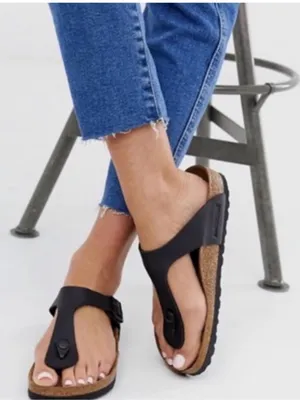 Birkenstock Gizeh Black Birko-Flor Thong Sandals EU 38 US Women 7 Boho Classic thumbnail 2