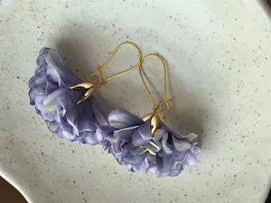 Handmade fairy cute flower unique style dangle earrings💜 thumbnail 5