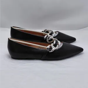 Journee Collection Metinaa Ballet Flats Womens 6.5 Black Chain Pointed Toe Shoes thumbnail 2