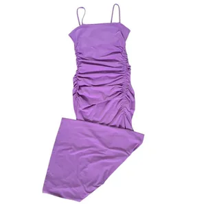 Susana Monaco Ruched Slit Maxi‎ Dress in Violet thumbnail 2