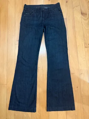 CITIZEN OF HUMANITY MID RISE HUTTON WIDE LEG FLARE DARK WASH SIZE 30 Inseam 34 thumbnail 5