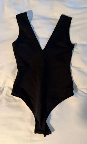 Free People Black V-Neck One Piece Bodysuit thumbnail 1