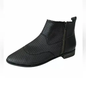 Kelsi Dagger Black Alaska Perforated Zip Ankle Booties(Size 8) thumbnail 2