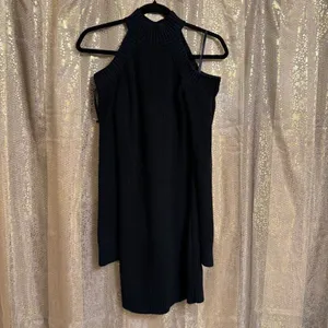 Abercrombie & Fitch Black Cold Shoulder Long Sleeve Sweater Dress XS thumbnail 6