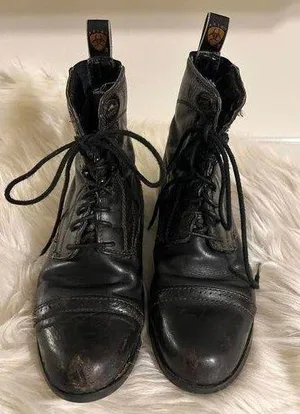 Ariat Dark Brown Lace Up Paddock Boots size 6B thumbnail 1