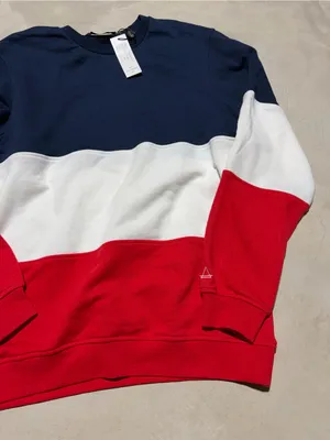 Eleven Paris NWT Tanner Colorblock Crewneck sweatshirt Navy White Red large thumbnail 5