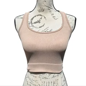 Savage X Fenty Seamless‎ Sport Racerback Tank in Washed Doe Eyed Beige Small thumbnail 2