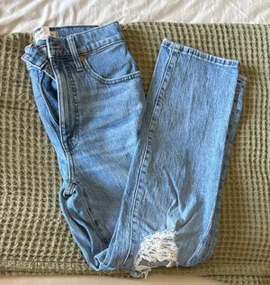 Madewell Light Blue Straight Leg Jeans thumbnail 1