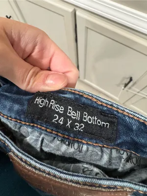 Rock & Roll High-Waist Dark Blue Flare Jeans for Women 24x32 thumbnail 3